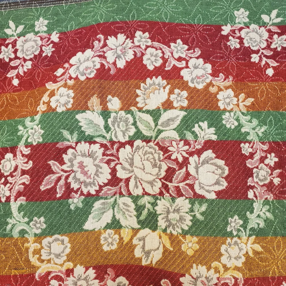 Six 100% Cotton Floral Embroidered Tapestry Squares Made In Belgium